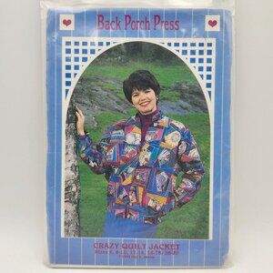 Back Porch Press Crazy Quilt Jacket Sewing Pattern Craft 1993 Gail E Abeloe